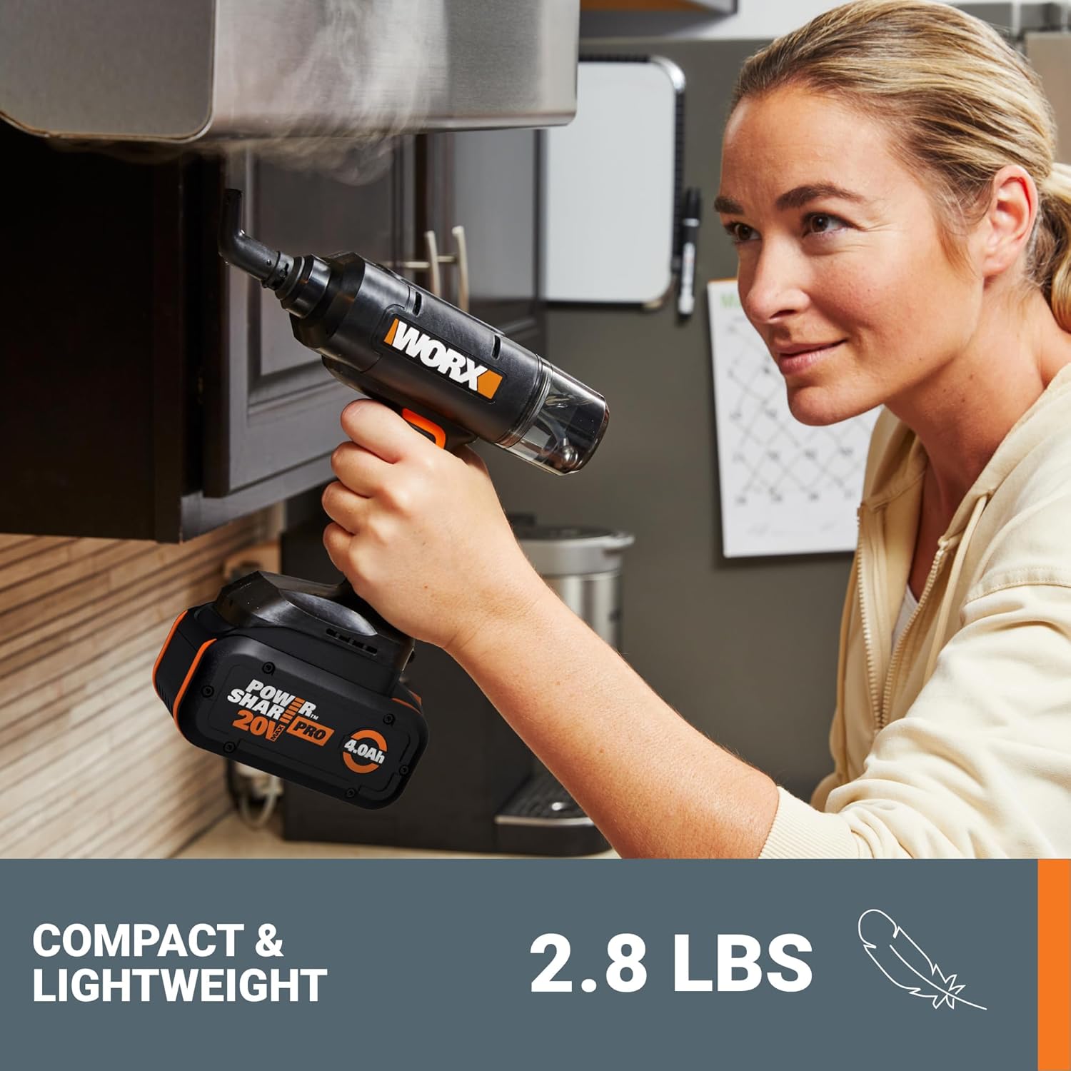 Worx 20V SteamStorm Cordless Handheld Steam Cleaner - Lightweight & Portable with 8-Second Preheat | Includes Accessories
