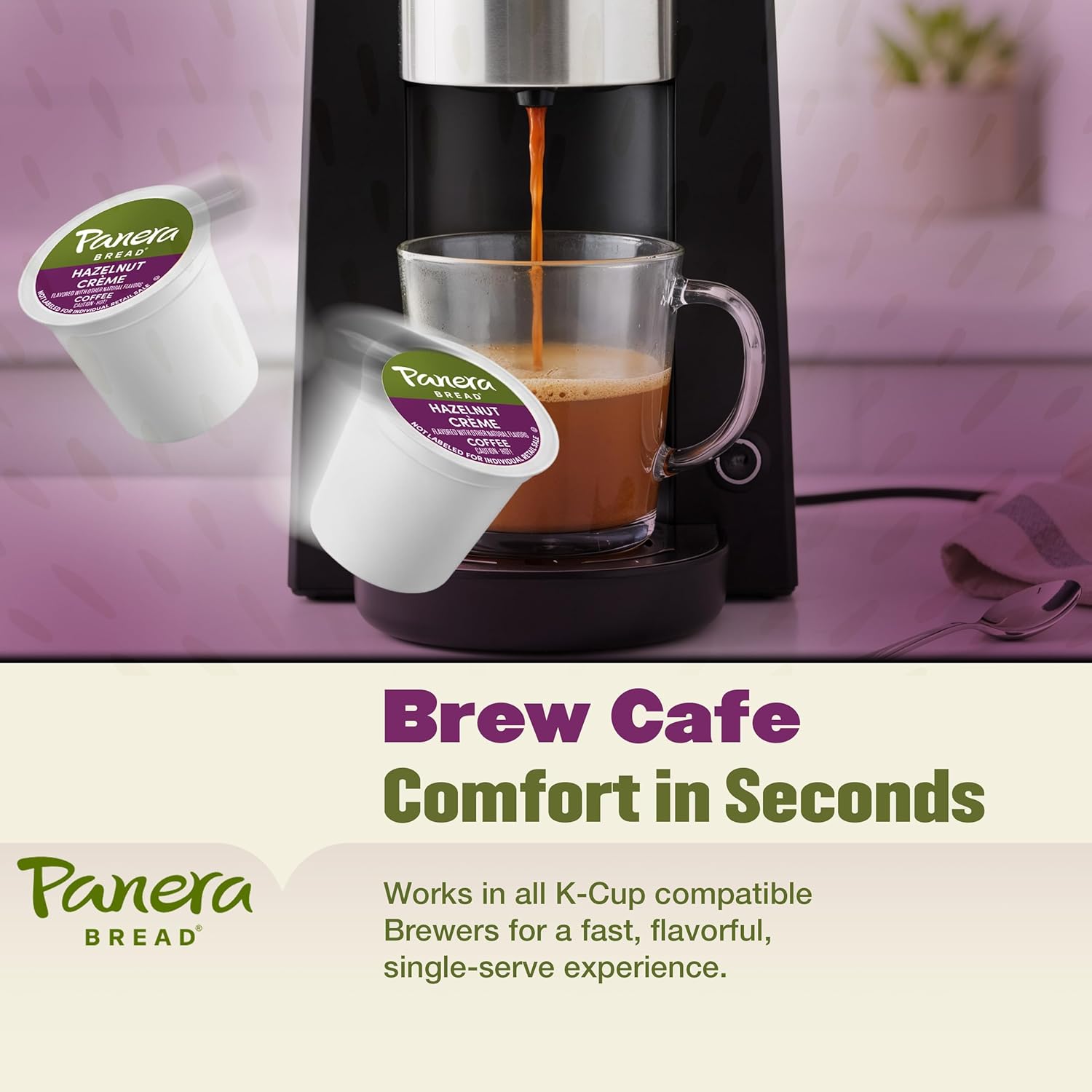 Panera Bread Hazelnut Crème Light Roast Coffee - Smooth Buttery Flavor, 100% Arabica, 60 Pods