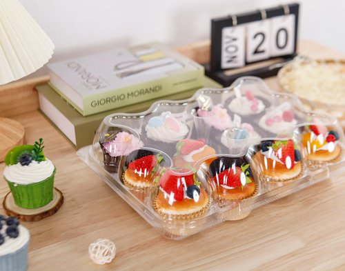 NPLUX 12 Count Cupcake Containers 20 Pack Cupcake Holders with Detachable Tall Dome Lids Clear Plastic Stackable Cupcake Boxes for 240 Cupcakes, BPA Free, Standard Size