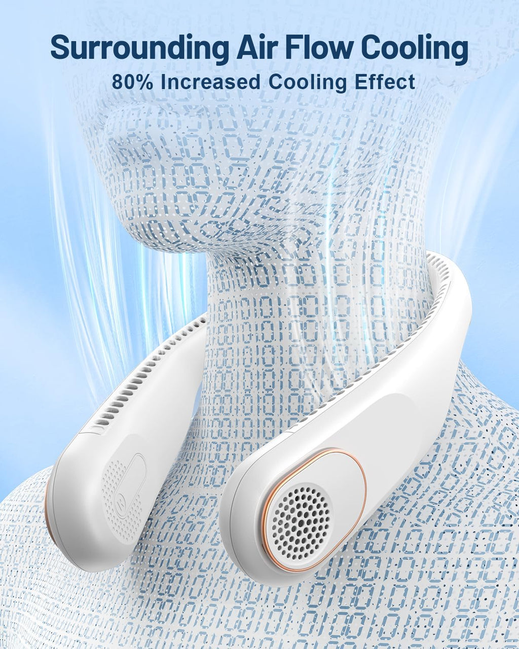 Sweetfull Portable Neck Fan - 360° Bladeless Cooling | 4000mAh USB Rechargeable for Travel & Gifts
