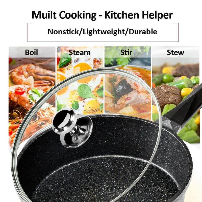 12" Glass Lid for Frying Pan, Tempered Replacement Cover Compatible with All 12 inches Cookware for Skillets, Round Cast Iron, Cast Aluminium, Stainless Steel Pans &Pots