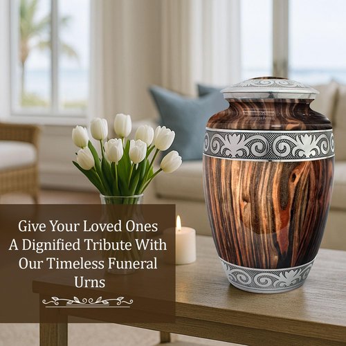 Urn for Human Ashes – Cremation Urn for Adult Ashes, Large 200 Cu in Funeral Urn – Premium Memorial Urn to Lovingly Honor a Life & Legacy (Espresso Wood, Large)