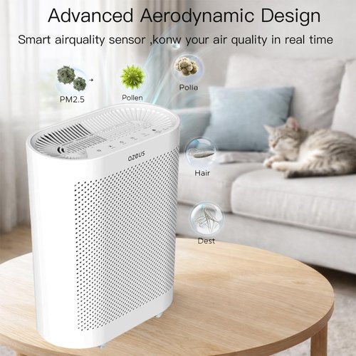 Azeus FS32 Air Purifier - True HEPA Filter for Homes & Offices | Covers Up to 1076 Sq. Ft. | Captures Smoke, Dust & Pet Dander