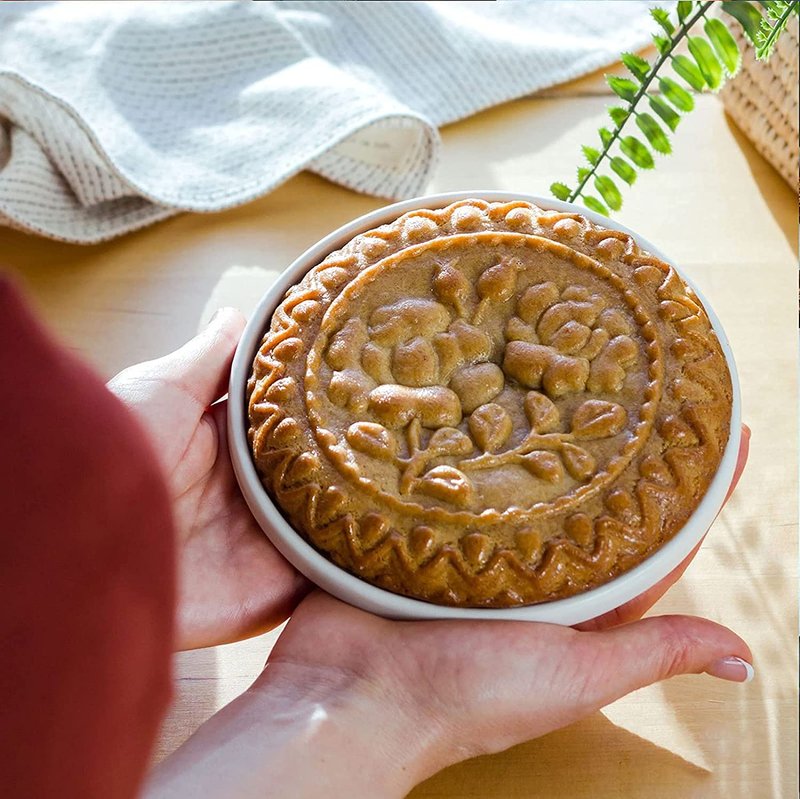 Carved Wooden Gingerbread Cookie Mold,3D Wooden Baking Mold Cookie Biscuit Press Stamp Molds, Cookie Cutter Set with Provance Rose Cookie Stamp ， DIY Biscuit Chocolate Stamp Mould (4PCS（A）)