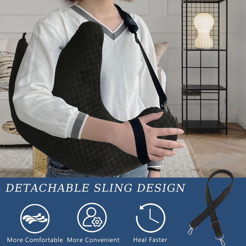 Post Shoulder Surgery Pillow, Rotator Cuff Pillow, Shoulder Pillow for Shoulder Pain Side Sleeper, Arm Pillow for Adults After Surgery, Shoulder Pillow with Sling-for Pain Relief Sleeping (Black)