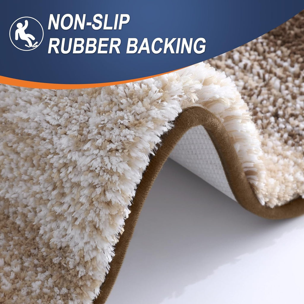 OLANLY Bathroom Runner Rug - Extra Soft Microfiber Mat with Rubber Backing | Quick-Dry, Washable 70x24, Light Brown