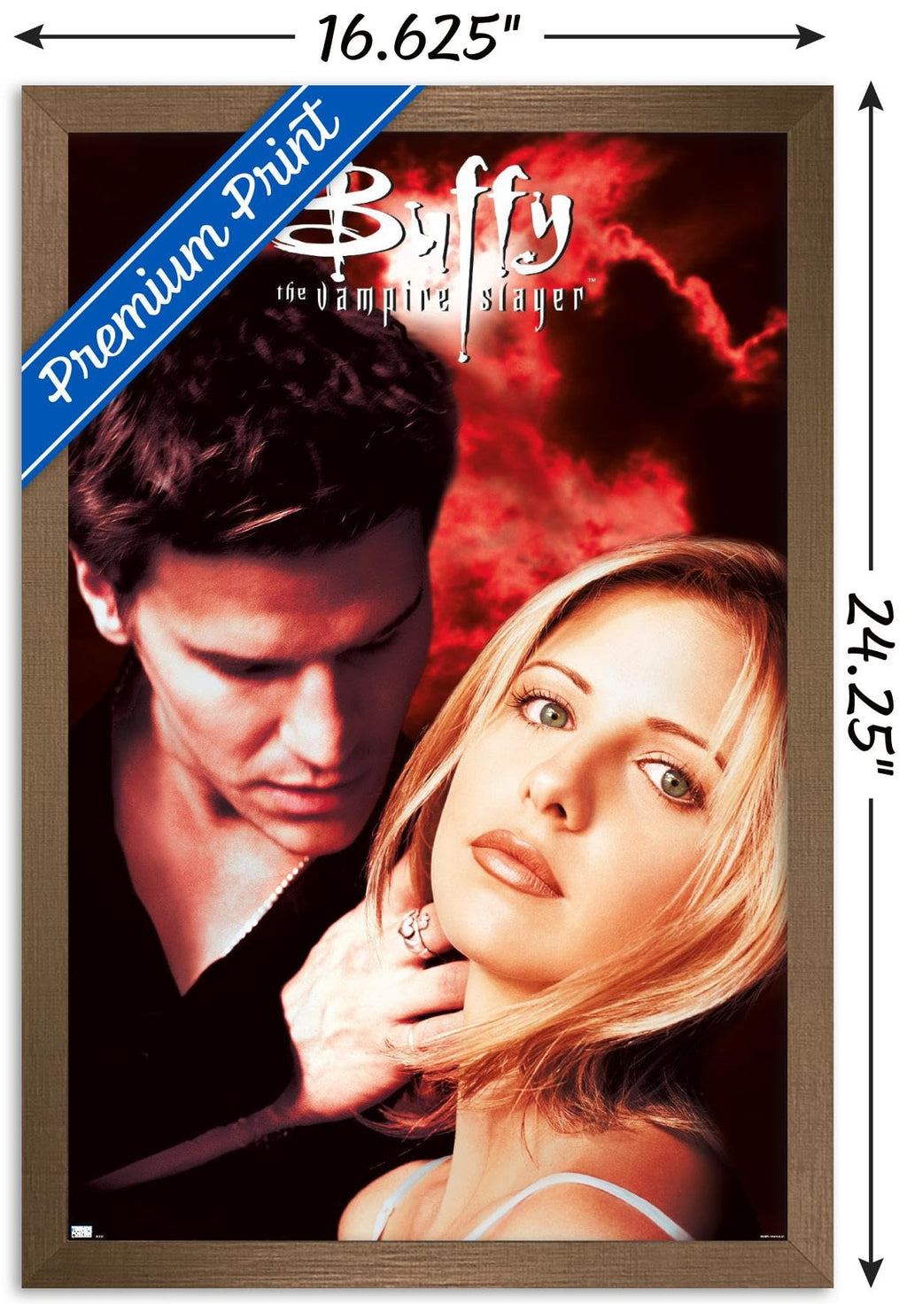 Buffy the Vampire Slayer - Season 2 One Sheet Wall Poster, 22.4L" x 14.7W", Bronze Framed Version