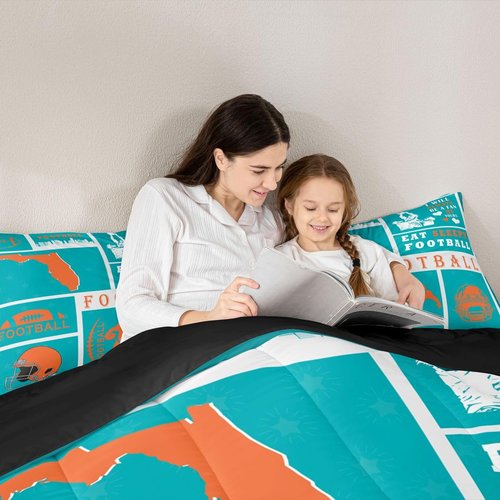 Erosebridal Football Comforter Set for Football Fan Twin,Sports Bedding Set for Kids Boys Girls,Rugby Down Comforter,Ball Patchwork Reversible Bed Set with 1 Pillowcase for Bedroom