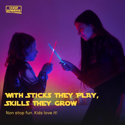 Lightsaber Chopsticks Light Up - LED Glowing Light Saber Chop Sticks - Reusable Sushi Lightup Sabers Chopstick Set Of 4 Pairs - 8 Changing Color Modes