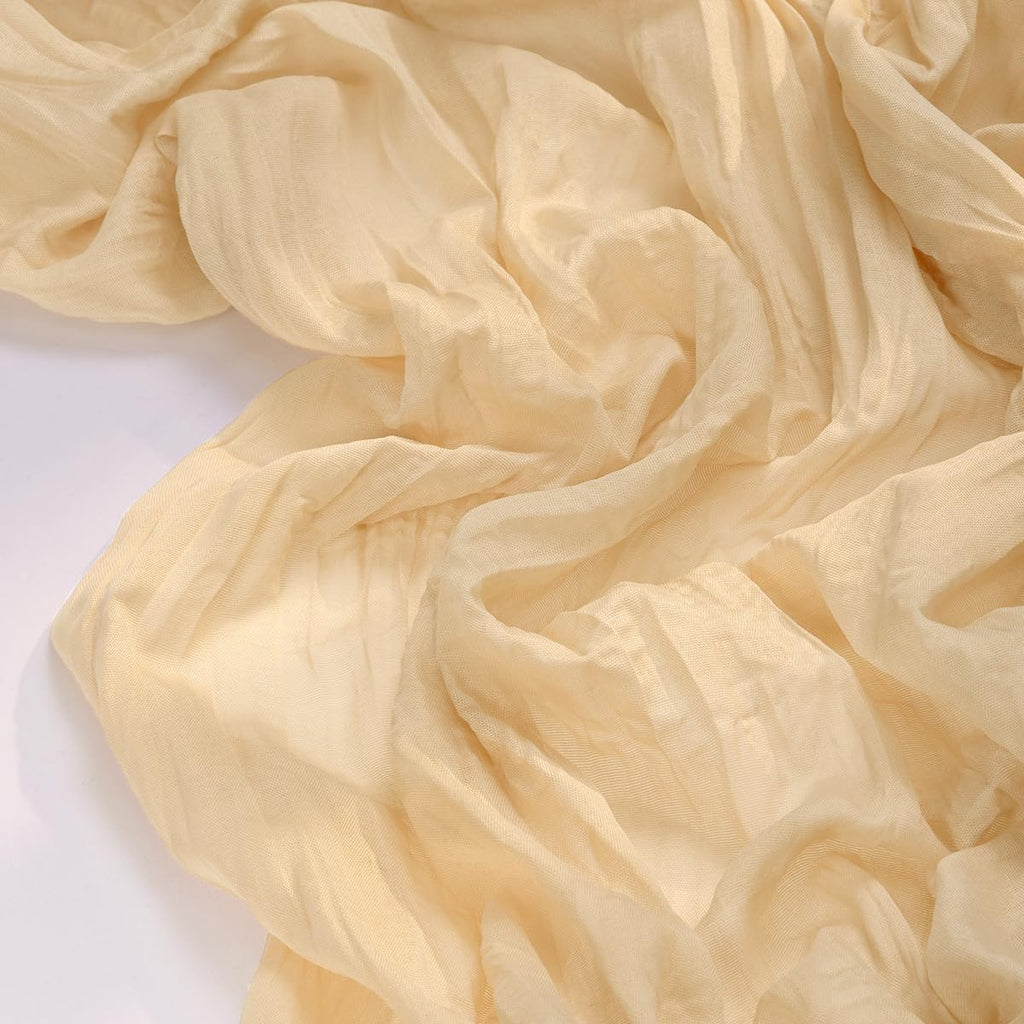 Socomi Gold Champagne Cheesecloth Table Runner - 120 Inch Sheer Gauze for Weddings & Events