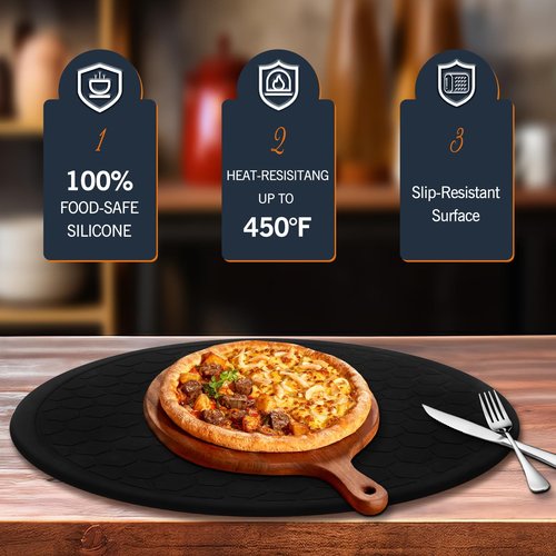 18.9" Oven Mat for Solo Stove Pi Prime Pizza Oven,Reusable Waterproof Sillicone Mat,Anti-Slip and Heat-Resistant Oven Mat for Solo Stove Outdoor Pizza Oven