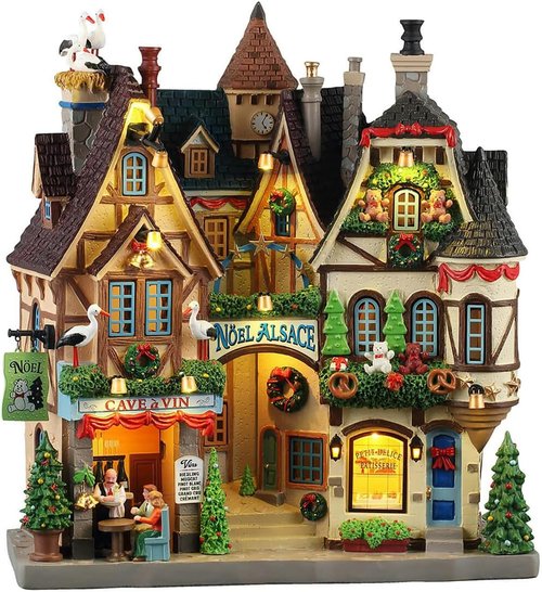 Lemax Noel Alsace | Battery-Operated Facades Decor | 4.5V Holiday Display #55318