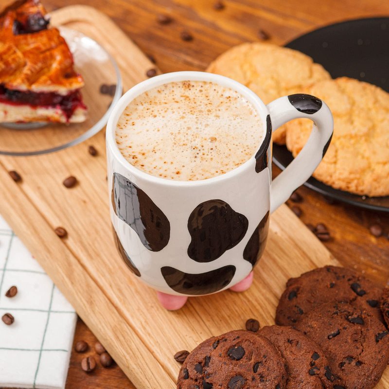 SWEETLO Cow Coffee Mug Cow Stuff 15oz Ceramic Cup - Cows Lover Mug with Udders - Cute Print Cups - Weird Milk Mugs with Udders - Gifts for Women - Taza de Vaca Gifts