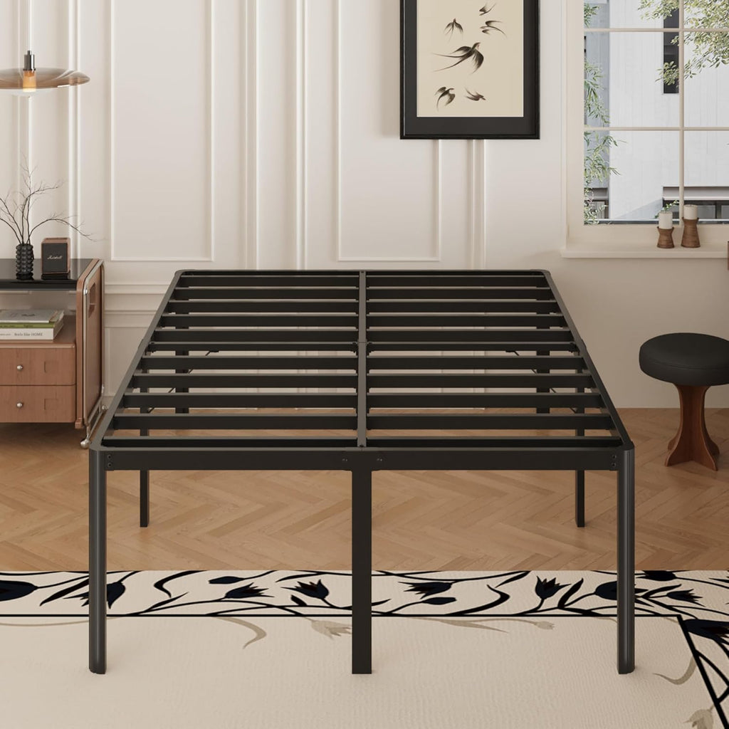 Yicensen Queen Bed Frame - 22 Inch High Heavy Duty Metal Platform | Rounded Corners, Easy Assembly, Noise-Free, Black