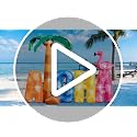 7FT Inflatable Aloha Sign with Palm Tree & Flamingo, LED Luau Party Decor