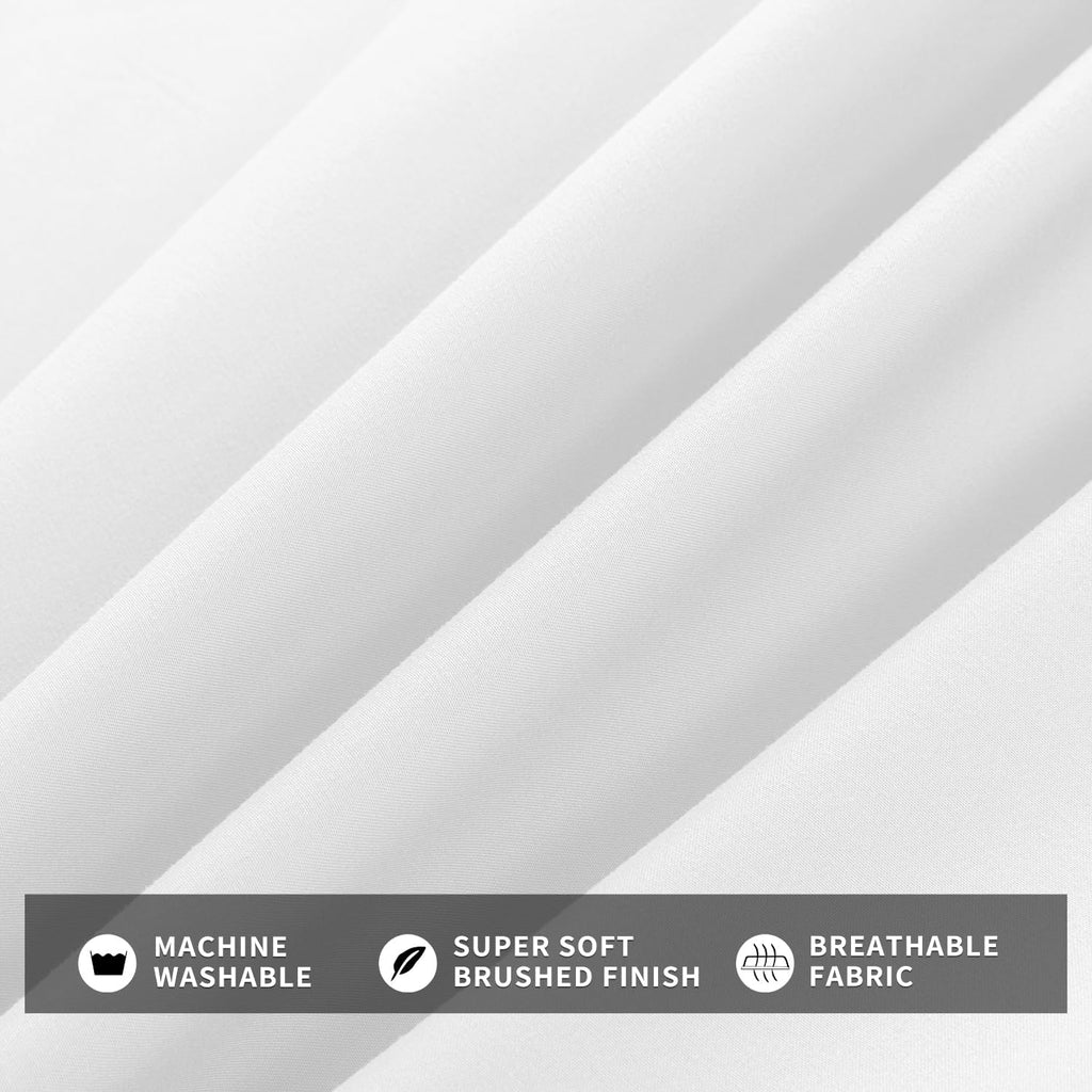 Skiennix Full Sheet Set - 4-Piece Soft Microfiber Bed Sheets | Deep Pocket, Cooling & Wrinkle-Free - White