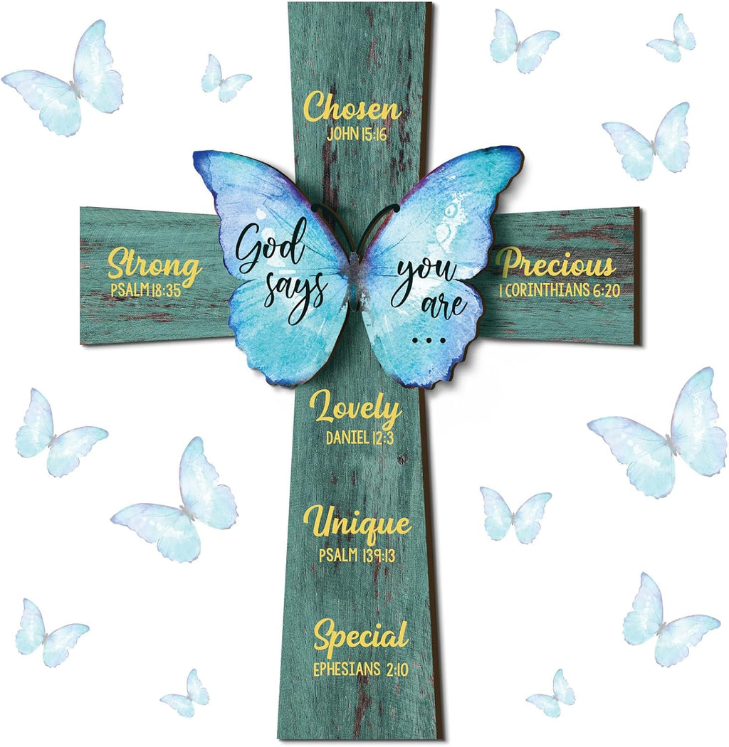Panelee Inspirational Christian Wood Sign - 11.81 Inch Bible Verse Wall Decor for Home & Office