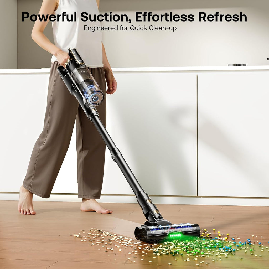 Trucozie Cordless Vacuum Cleaner - Lightweight Self-Standing Design | 50 Mins Runtime, Powerful Suction for Home & Pet Hair