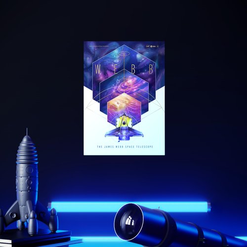 Displate Official NASA Metal Poster Magnetic Mounting Included Licensed Artwork Modern Wall Decor Telescopes Webb Poster 12.6x17.7 in