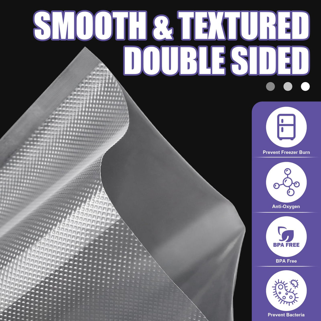 CAREGY Quart Size 8" x 12" Vacuum Sealer Bags