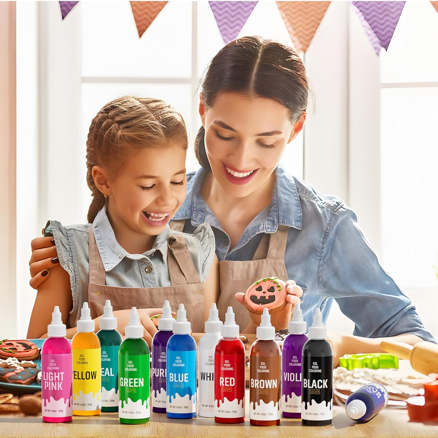 Skiennix Food Coloring Gel - Vibrant Colors for Baking Cakes | Easy to Use, 4 oz