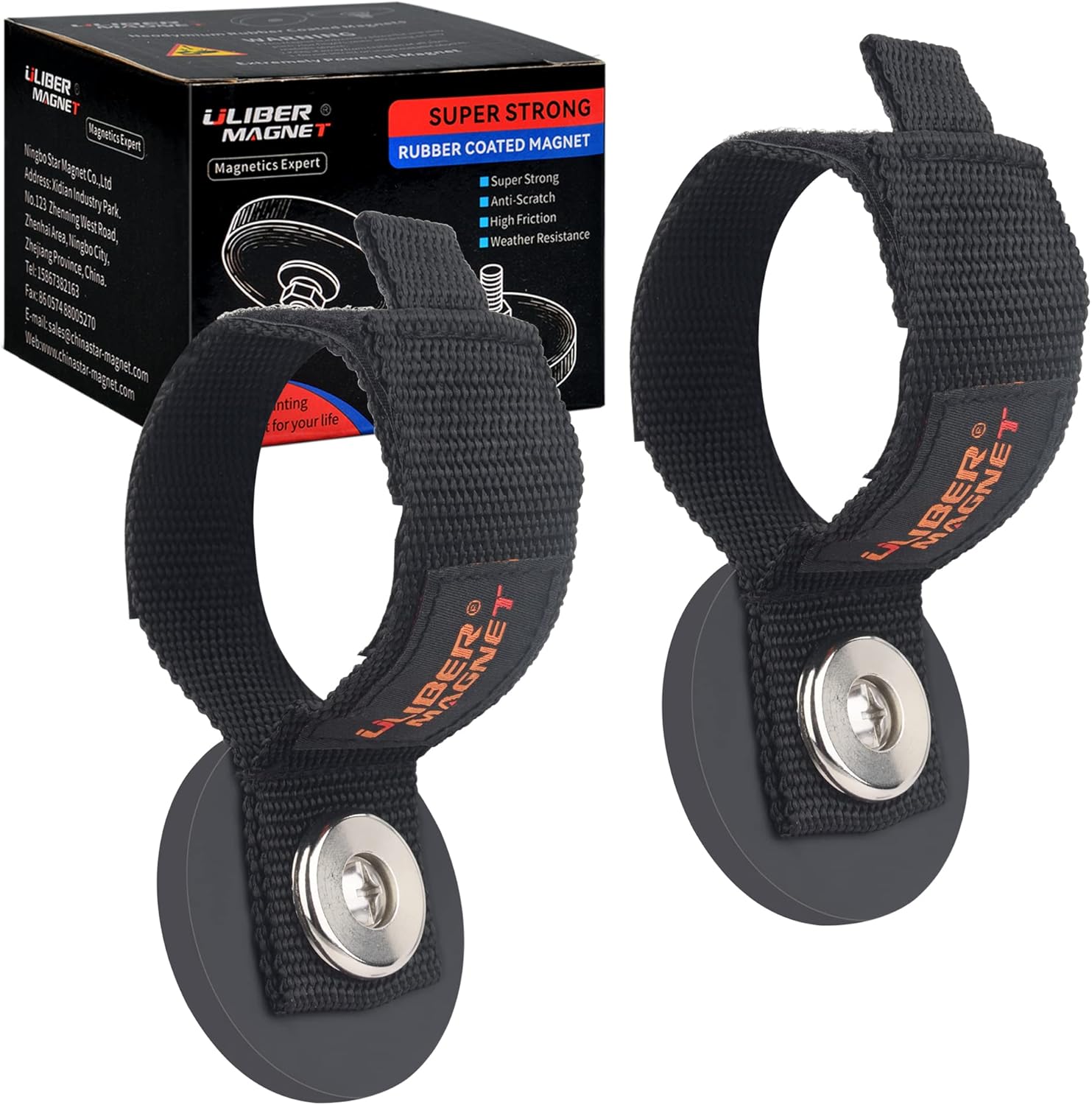 ULIBERMAGNET Strong Magnetic Storage Straps - Heavy Duty Organizer for Garage Tools & Cords | 2 Pack