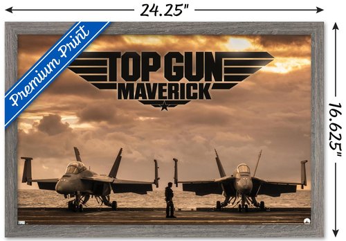 Trends International Top Gun: Maverick - Deck Wall Poster, 14.725" x 22.375", Barnwood Framed Version