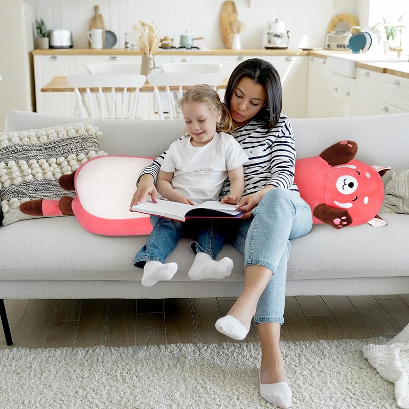 Yeqivo Cute Long Raccoon Plush Toy, Soft Hugging Plush Pillow, Kids Raccoon Plush for Girlfriend (Pink, 90cm/35.4inch)