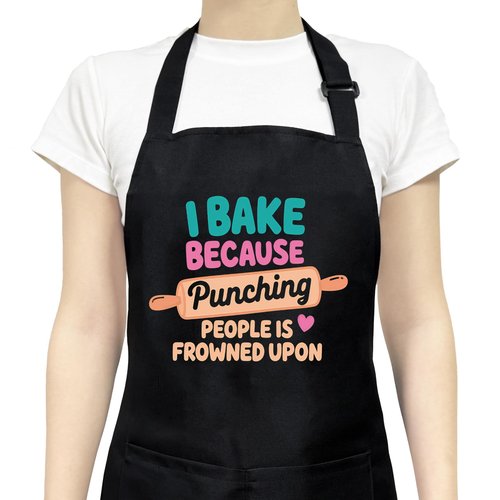 Funny Aprons for Women with Pockets, Womens Aprons for Cooking Cute Chef Baking Kitchen, Baker Gifts for Mom Wife Birthday Christmas Thanksgiving Mothers Day