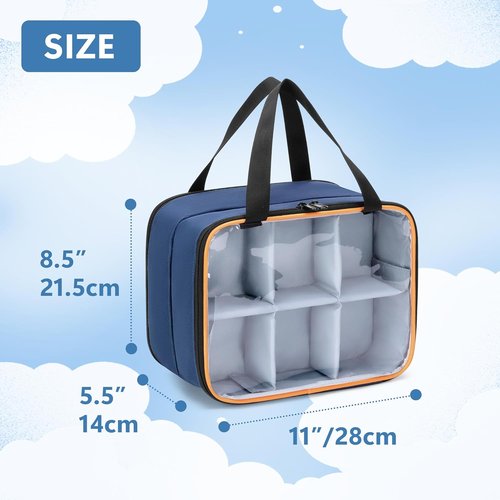 LUXJA Double Layer Storage Bag - PVC Carrying Case for Hot Wheels Monster Trucks | Holds 14 Cars, Blue