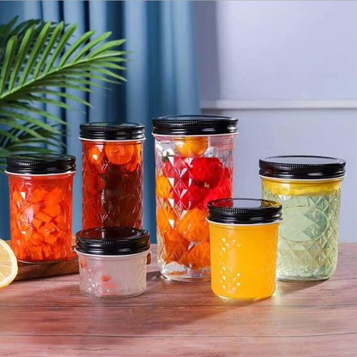 Glass Jars With Lids,6 oz Jars With Black Lids Small Clear Canning Glass For Caviar,Herb,Jelly,Jams,Mini Wide Mouth Mason Jar Spice Jar For Kitchen Storage Preserving Food And Party Favors 30 Pack