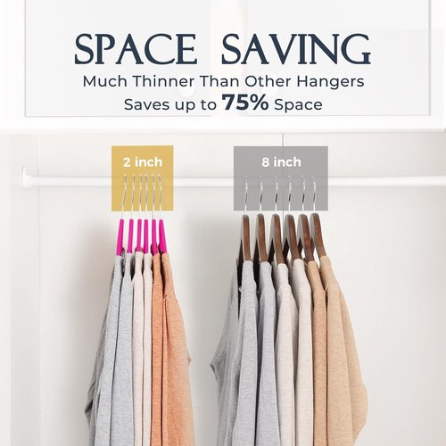 HOUSE DAY Rosy Red Velvet Hangers - 60 Pack Non-Slip Heavy Duty Suit Hangers | Space-Saving Design with 360° Rotating Hook