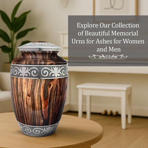 Urn for Human Ashes – Cremation Urn for Adult Ashes, Large 200 Cu in Funeral Urn – Premium Memorial Urn to Lovingly Honor a Life & Legacy (Espresso Wood, Large)