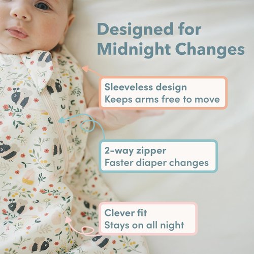 Loulou Lollipop Wearable Baby Sleep Bag 0.5 TOG Muslin, 2-Way Zipper, Lightweight & Breathable, Spring & Summer Sleep Sack for Infant & Toddler, Hedgehogs 18-36 Months