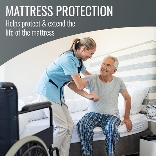 DMI Waterproof Mattress Protector - Encased Zippered Fit Bed Pad | Queen Size, White