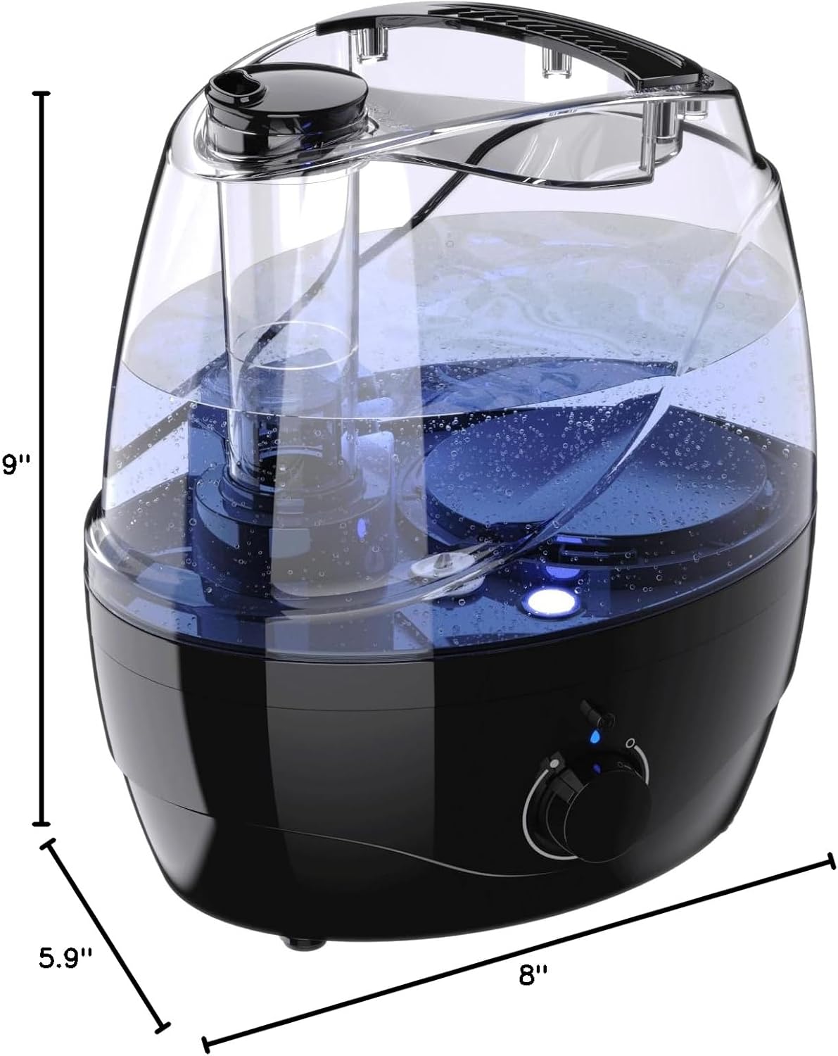 Skiennix Cool Mist Humidifier - 2.2L Whisper-Quiet Operation for Bedroom & Baby | 30-Hour Run Time, 360° Nozzle, BPA Free