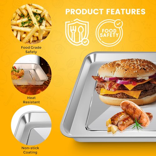 GWBSXM 12" × 12" Baking Pan for Breville BOV800XL BOV810BSS BOV845BSS BOV900BSS Smart Oven, Compatible with Ninja SP100 SP101 SP1001C SP201 Air Fry Oven