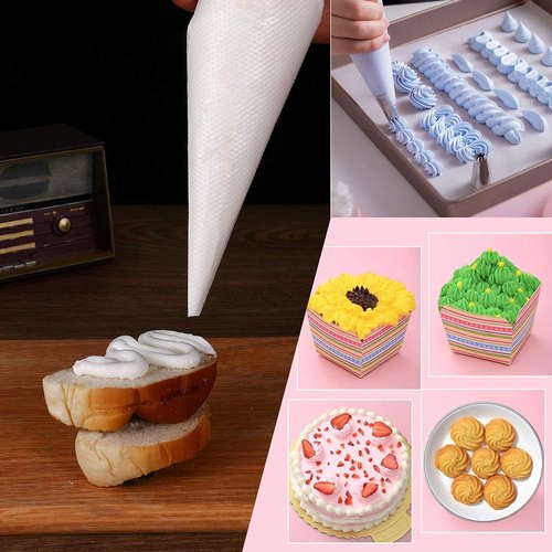 400 Pcs Skiennix Disposable Piping Bags - 12 Inch Anti-Burst Tipless Icing Bags for Cake & Cookie Decoration