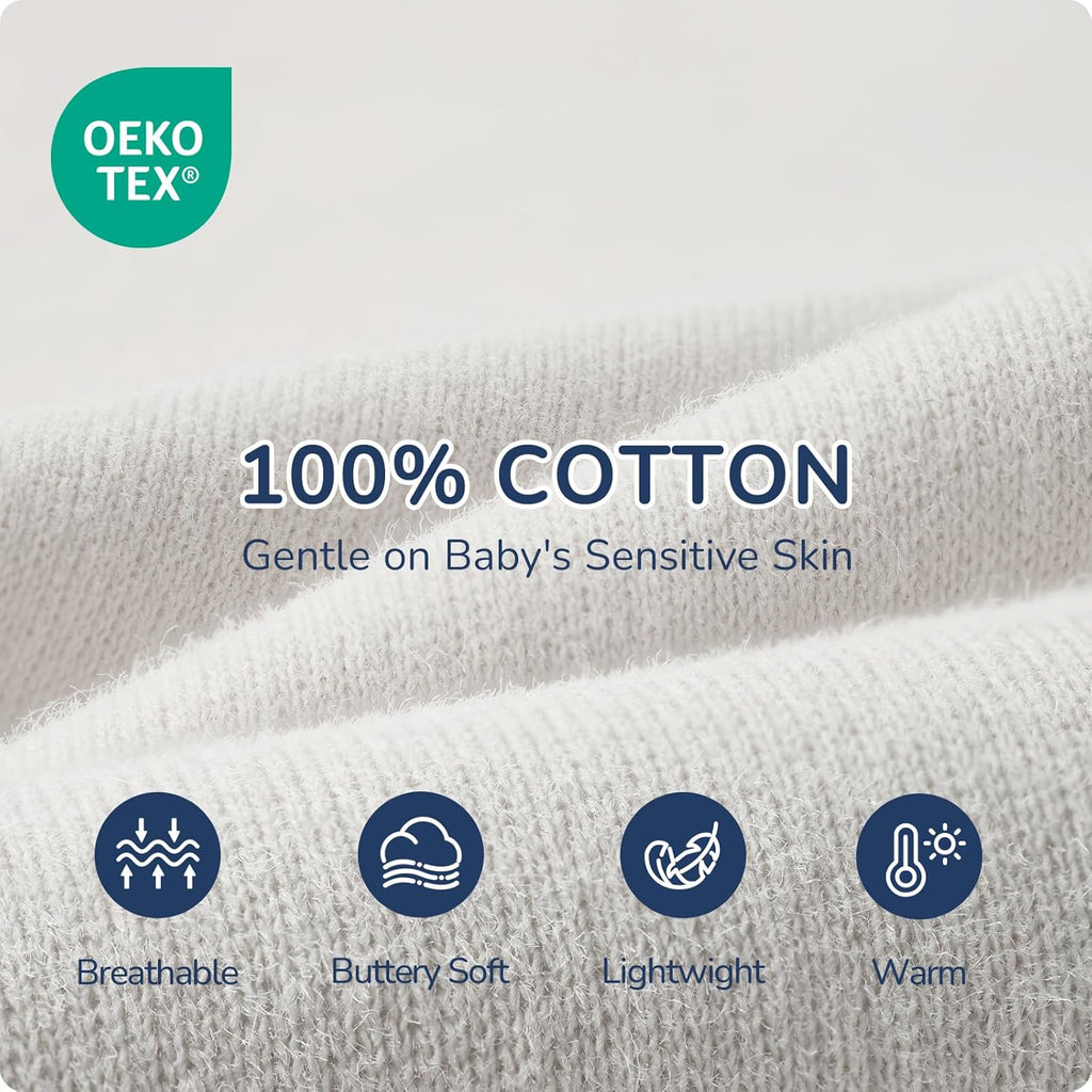 Skiennix Swaddle Sack | Safe Sleep Solution with Breathable Mesh Design | 100% Cotton for 3-6 Months, Grey