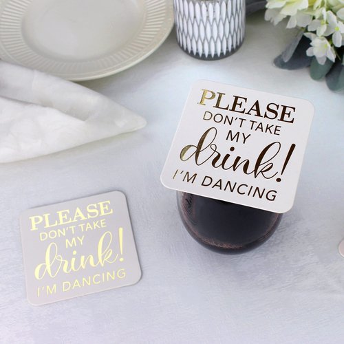 Lillian Rose Please Don't Take My Drink….I'm Dancing Set 36 Cardboard Coasters, Gold