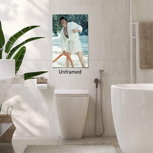Funny Movie Bathroom Art | Cousin Eddie Poster by Generic - Black and White Canvas Print for Wall Decor