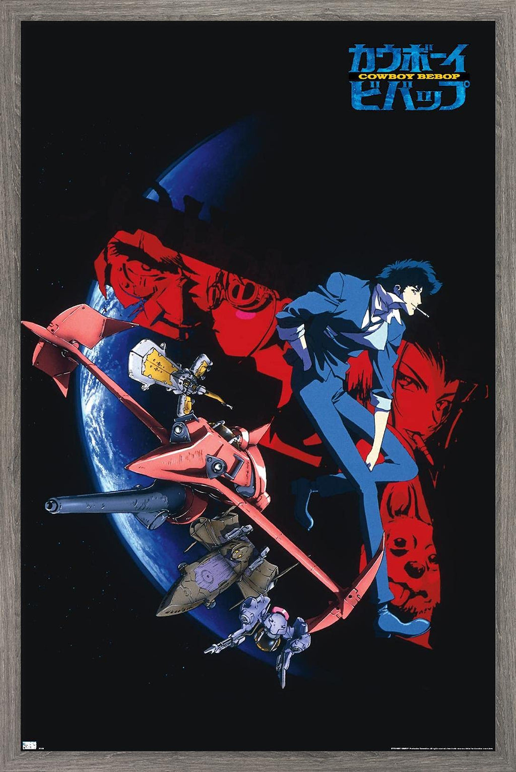 Cowboy Bebop - Key Art Wall Poster, 22.4L" x 14.7W", Barnwood Framed Version