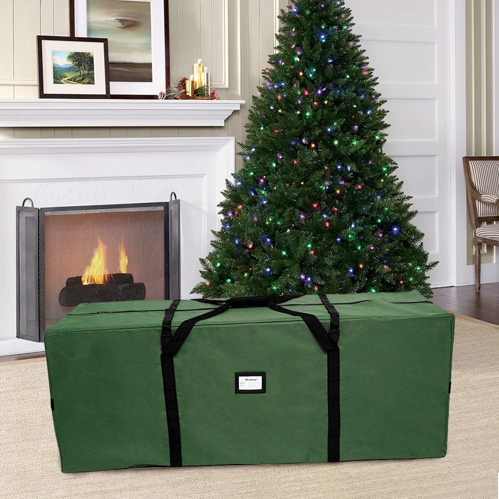 OurWarm Christmas Tree Storage Bag - Extra Large Heavy Duty Container with Zipper & Reinforced Handles | Fits 7.5ft Artificial Tree, 50" x 15" x 20", Green