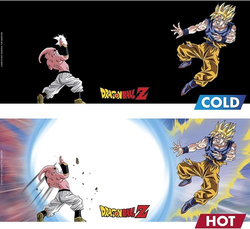ABYSTYLE Dragon Ball Z Goku vs Buu Heat Change Mug - 16 Fl Oz Ceramic Anime Coffee Mug & Coaster