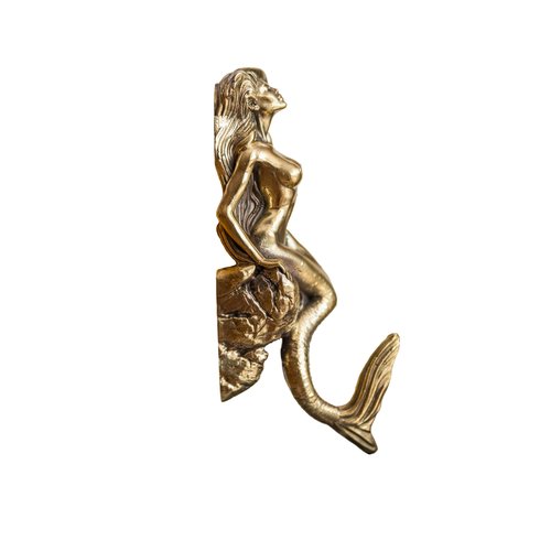 TUTURA LUTSS Mermaid Clothes Brass Hanger Holders Storage Racks. Handcraft Hooks for Hanging Coats Towels Keys Hats Purse Backpacks. Unique Design Gift