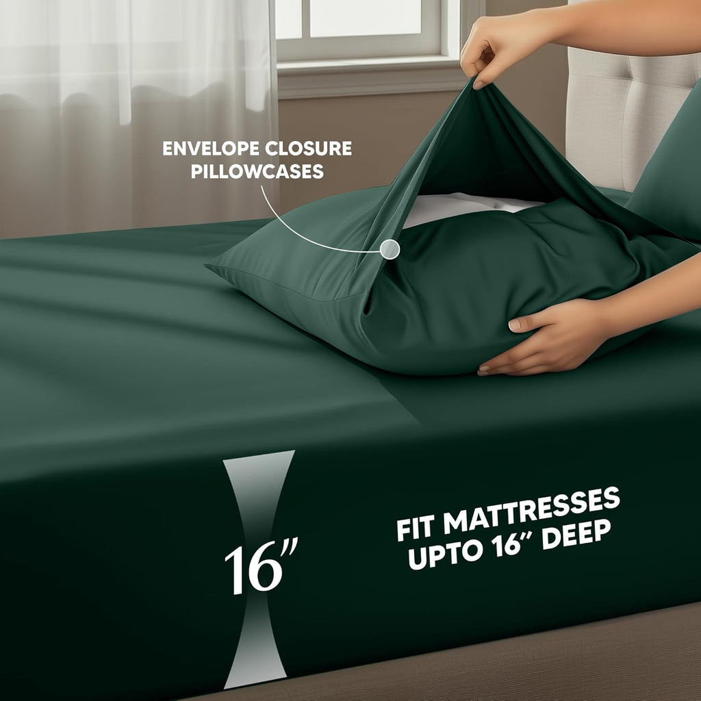 Utopia Bedding Twin XL Sheet Set - Soft Microfiber 3-Piece Bed Sheets in Emerald | Oeko-Tex Certified