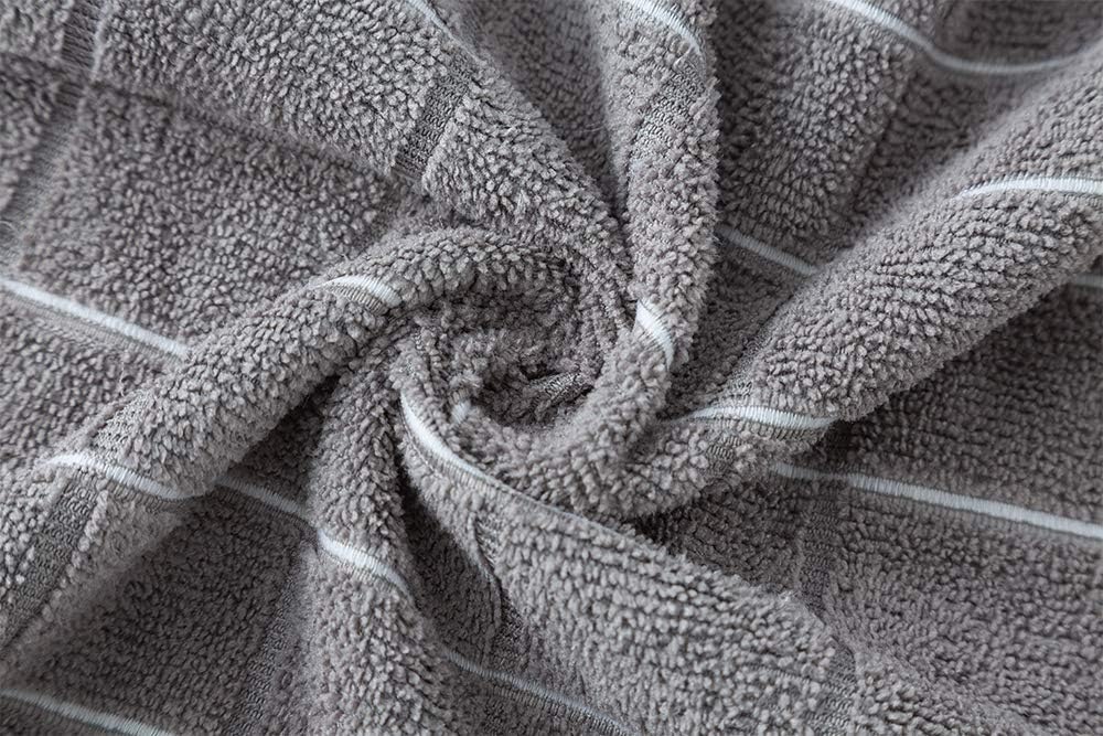 Skiennix Microfiber Dish Towels - Soft, Super Absorbent & Lint-Free - 8 Pack in Gray Lattice Design | 26 x 18 Inch