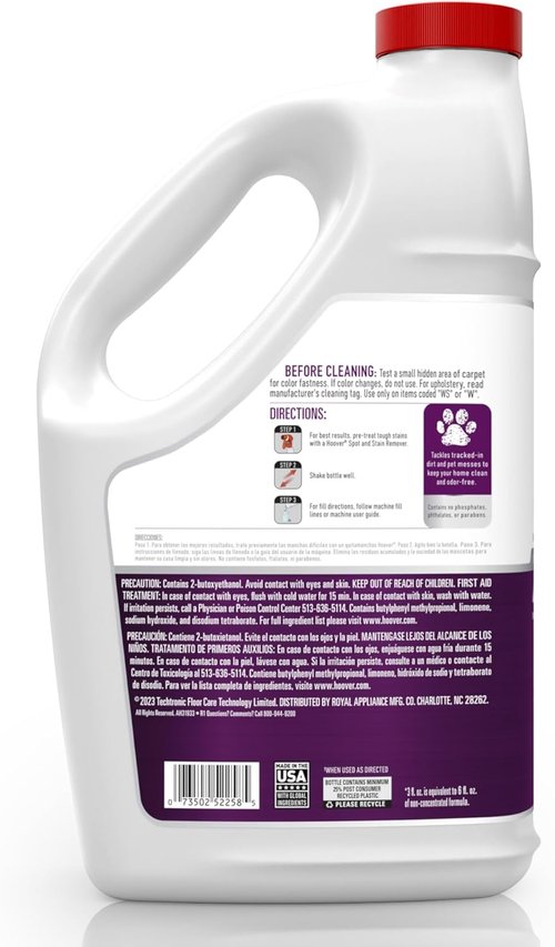 Hoover Pet Carpet Cleaner Solution - 128 Oz. Tropical Breeze Scent | Deep Cleaning Shampoo for Urine Stains & Odors