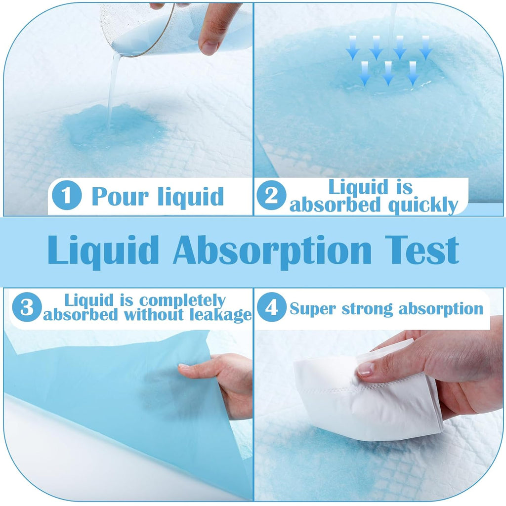 Skiennix Disposable Changing Pads - 100 Pack, Waterproof & Absorbent 18"x24" Underpads for Baby & Adult Protection