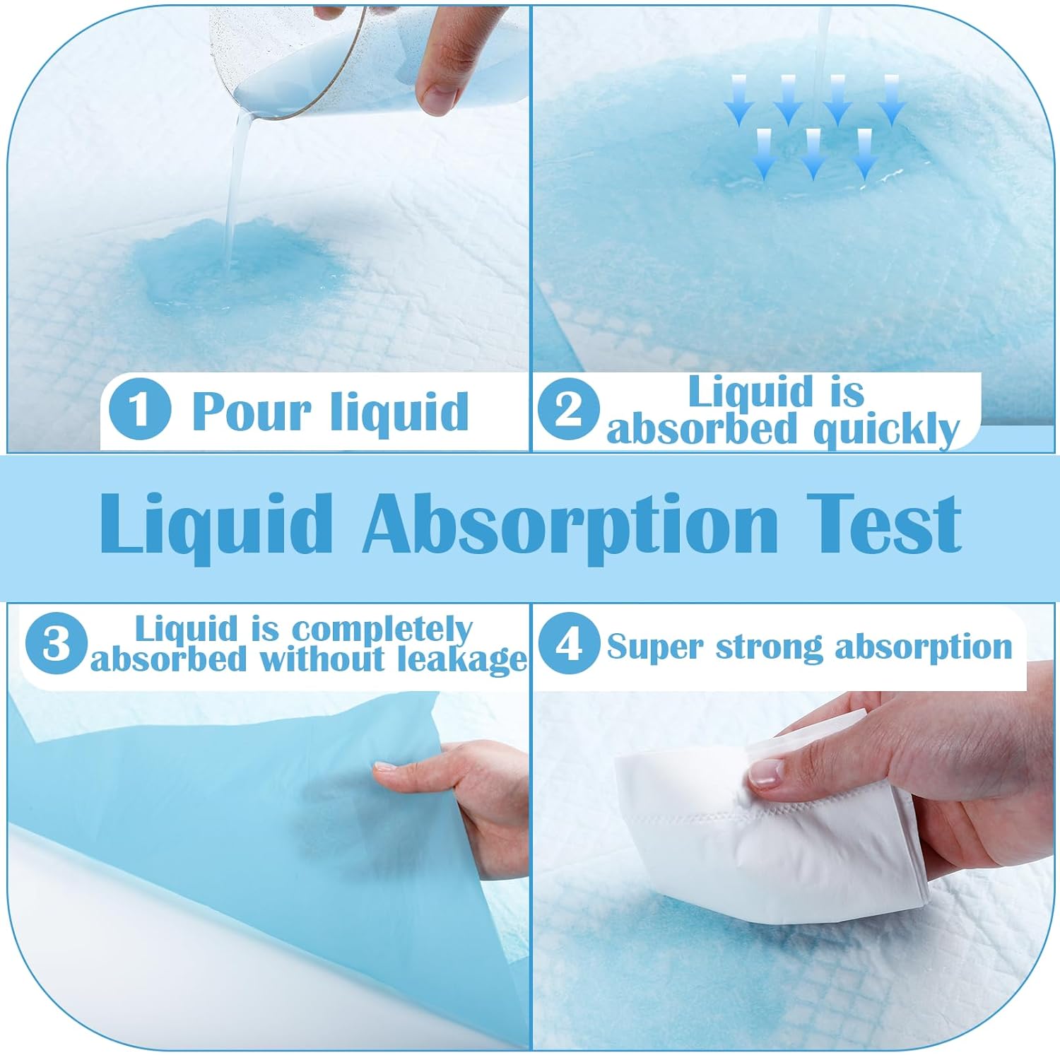 Skiennix Disposable Changing Pads - 100 Pack, Waterproof & Absorbent 18"x24" Underpads for Baby & Adult Protection